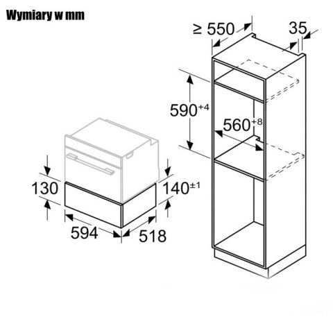 Szuflada BOSCH BDC7111B0 do gotowanaia na parze, 59 x 14 cm, czarny