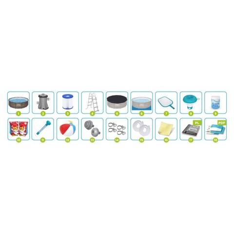 Basen ogrodowy stelażowy 366 x 100 cm zestaw 18w1 Bestway 56709