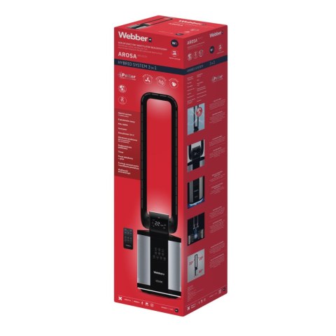 Bezłopatkowy wentylator Webber WB1820 czarny 6w1 nawilżacz HEPA