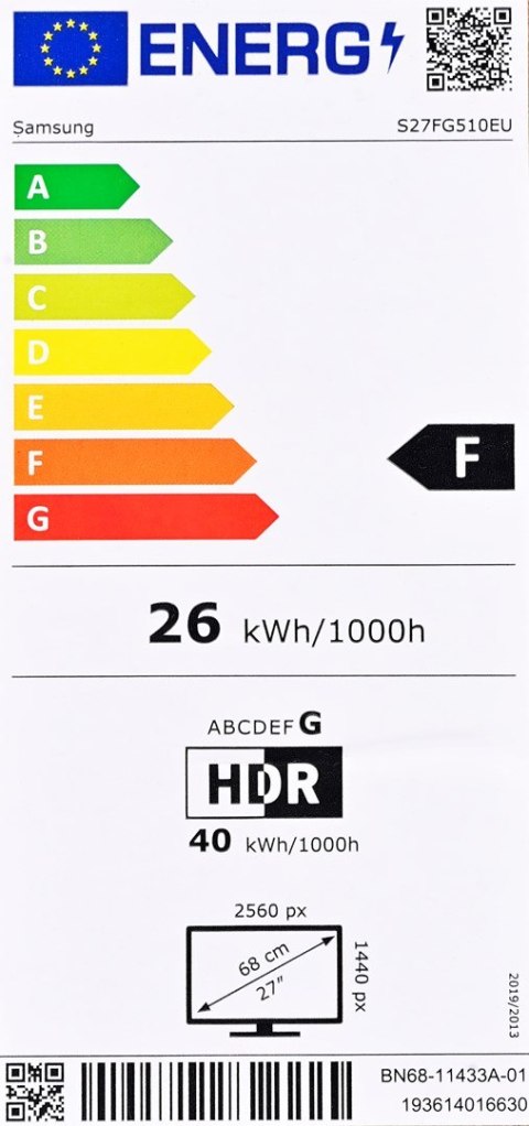 MONITOR SAMSUNG LED 27" LS27FG510EUXEN 180Hz