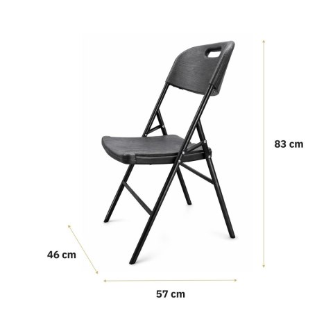 Krzesło Ogrodowe Cateringowe Składane 45x57x83cm Krzesło Bankietowe Czarne