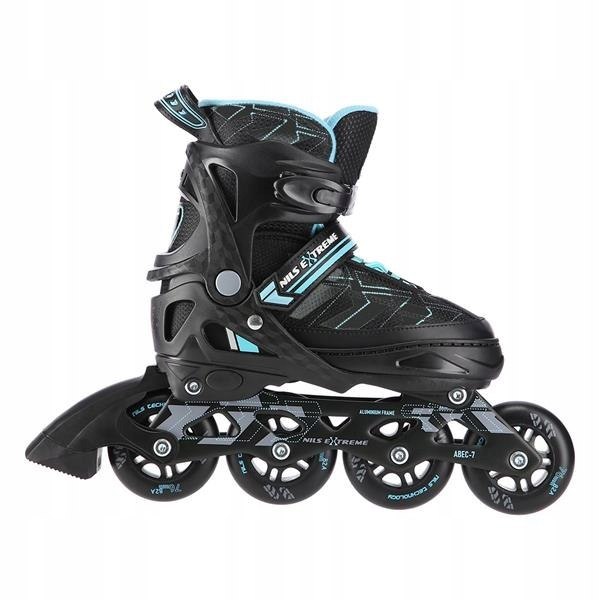 Łyżworolki Nils Extreme NA11002 Czarno-Niebieskie M (35-38) Kolor czarny