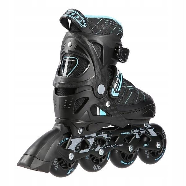 Łyżworolki Nils Extreme NA11002 Czarno-Niebieskie M (35-38) Rozmiar 35-38