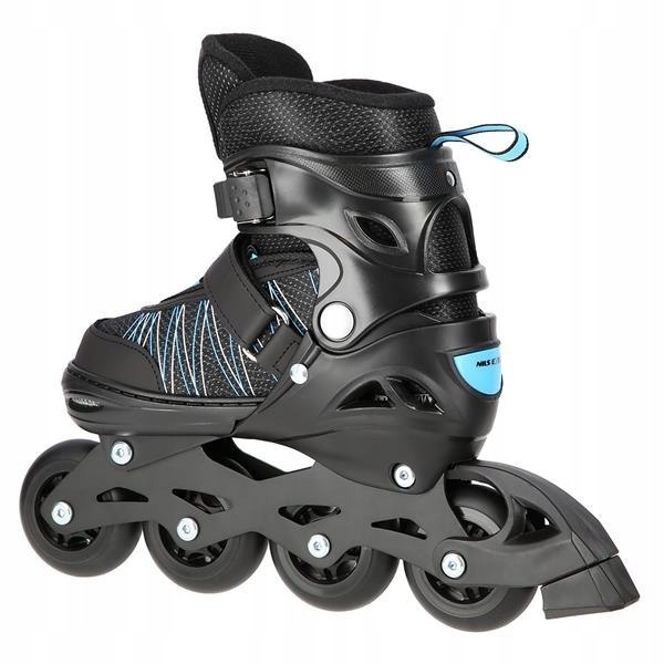 Łyżworolki i Łyżwy 2w1 M 35-38 Czarno-Niebieskie Wygodne Lekkie z Hamulcem Model 5901736029608