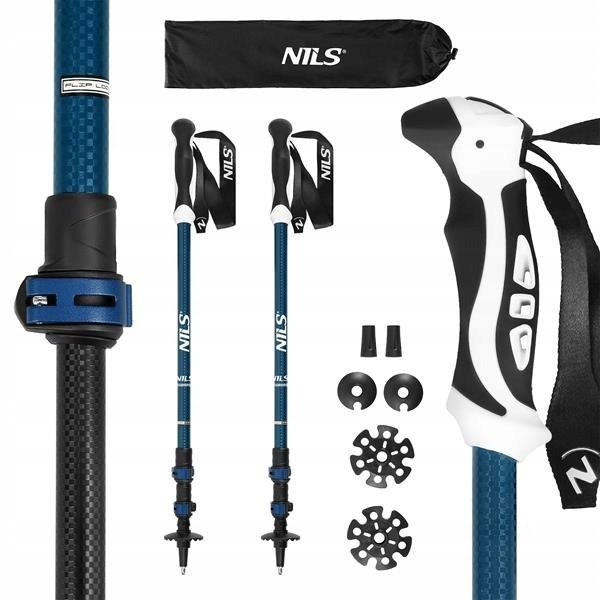 Kije Trekkingowe TK8601 NILS Aluminium 6061, 3-sekcyjne, Ergonomiczne