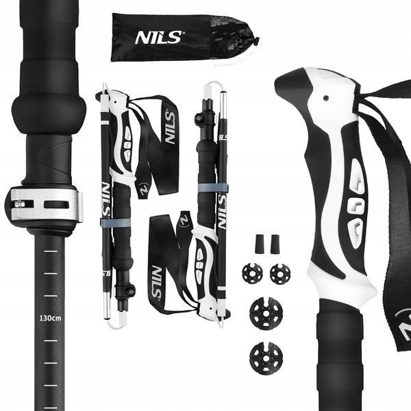 TK8603 Kije Trekkingowe Składane NILS - Lekkie Aluminium 7075