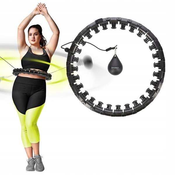 HHW12 BLACK HULA HOP Wypustki/Obciążenie/PAS PLUS SIZE masaż szczupła talia Marka HMS